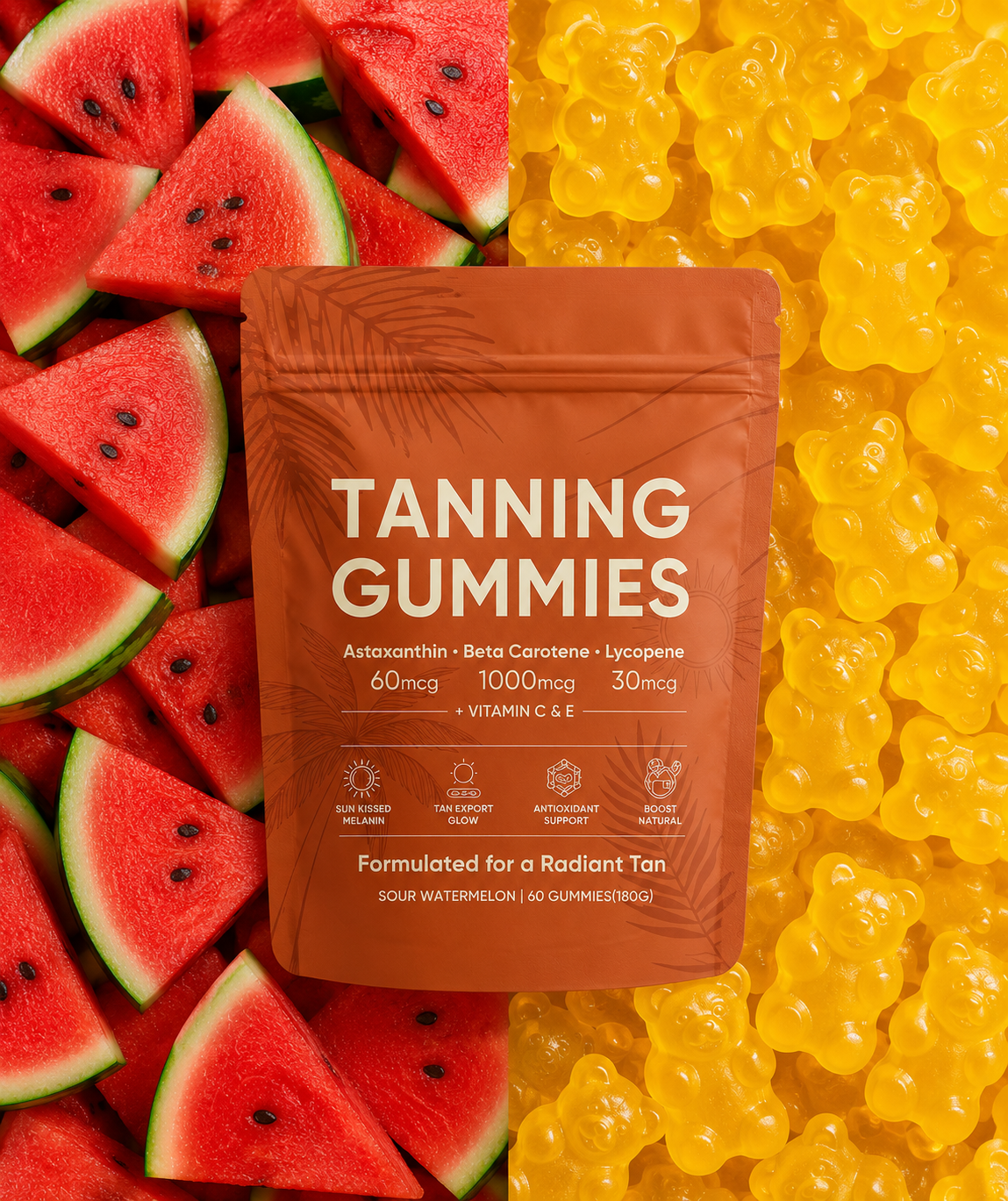 Nura - Gummies Auto-bronzantes ( 1 mois - 60 gummies )